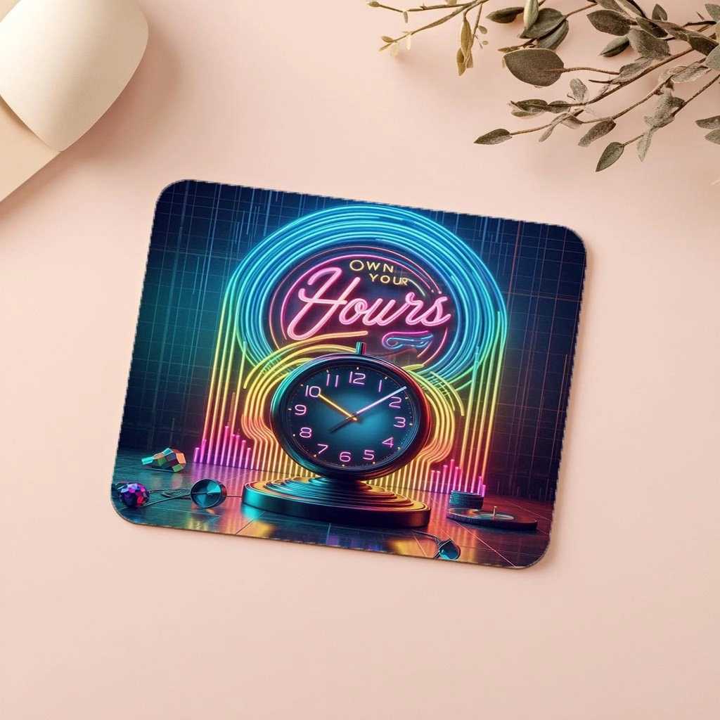 Own%20Your%20Hours%20Yazılı%20Saat%20Temalı%20Mousepad%20-%2019x23%20cm%202%20mm%20Dikdörtgen%20İthal%20Baskılı%20Mouse%20Pad