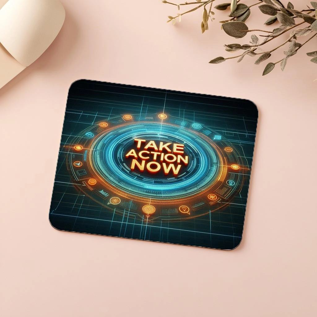 Take%20Action%20Now%20Temalı%20Holografik%20Mousepad%20-%2019x23%20cm%202%20mm%20Dikdörtgen%20İthal%20Baskılı%20Mouse%20Pad