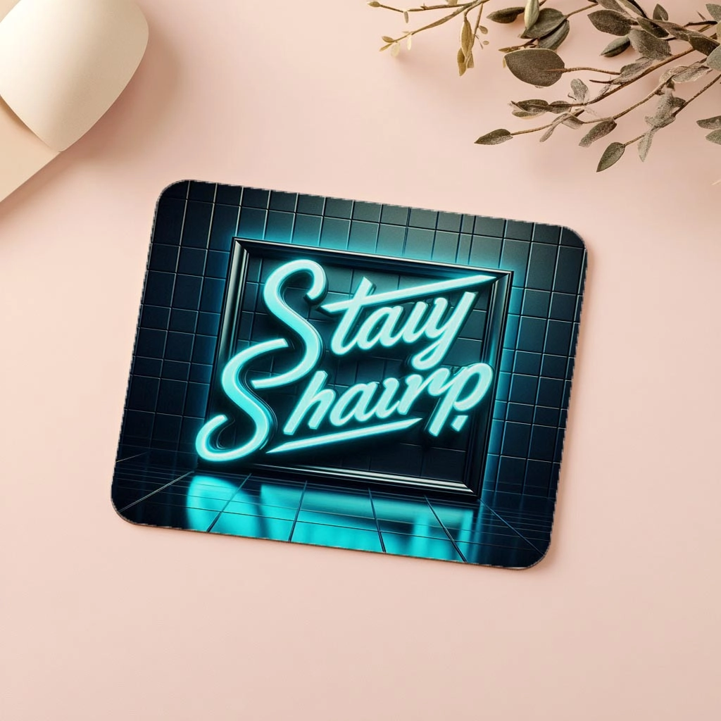 Stay%20Sharp%20Yazılı%20Açılı%20Neon%20Mousepad%20-%2019x23%20cm%202%20mm%20Dikdörtgen%20İthal%20Baskılı%20Mouse%20Pad