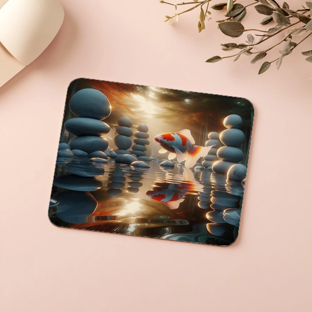 Dairesel%20Yüzüşlü%20Koi%20Balığı%20Mousepad%20-%2019x23%20cm%202%20mm%20Dikdörtgen%20İthal%20Baskılı%20Mouse%20Pad