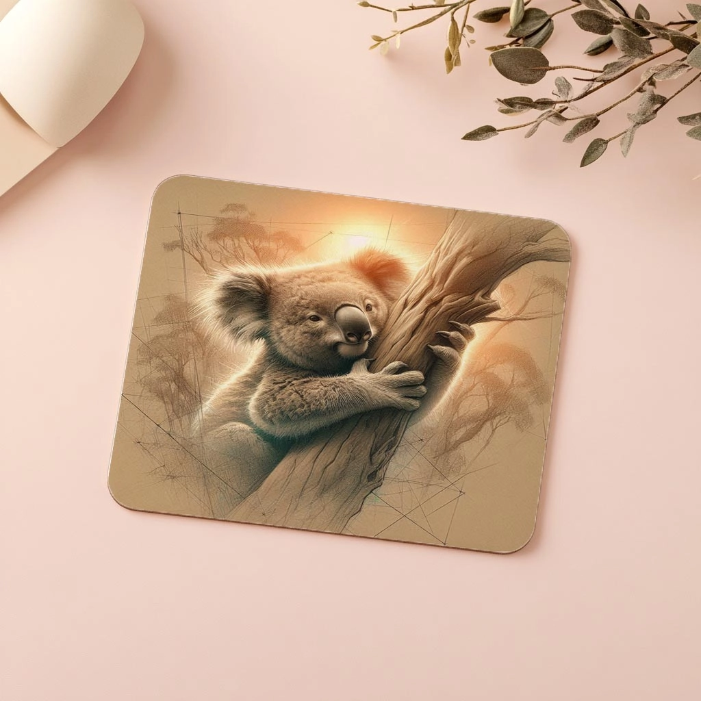 Toprak%20Renklerde%20Koala%20Temalı%20Mousepad%20-%2019x23%20cm%202%20mm%20Dikdörtgen%20İthal%20Baskılı%20Mouse%20Pad
