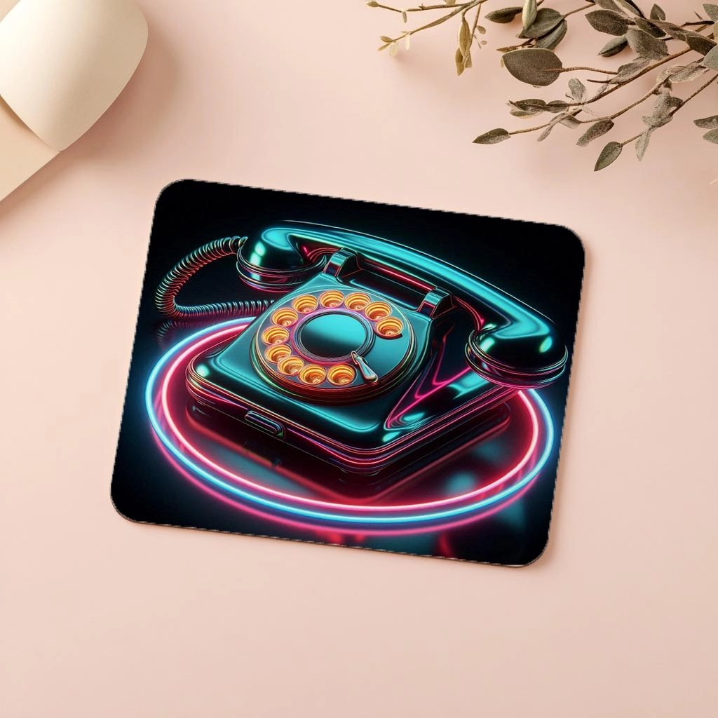 Nostaljik%20Masaüstü%20Telefon%20Mouse%20Pad%20-%2019x23%20cm%202%20mm%20Dikdörtgen%20İthal%20Baskılı%20Mouse%20Pad