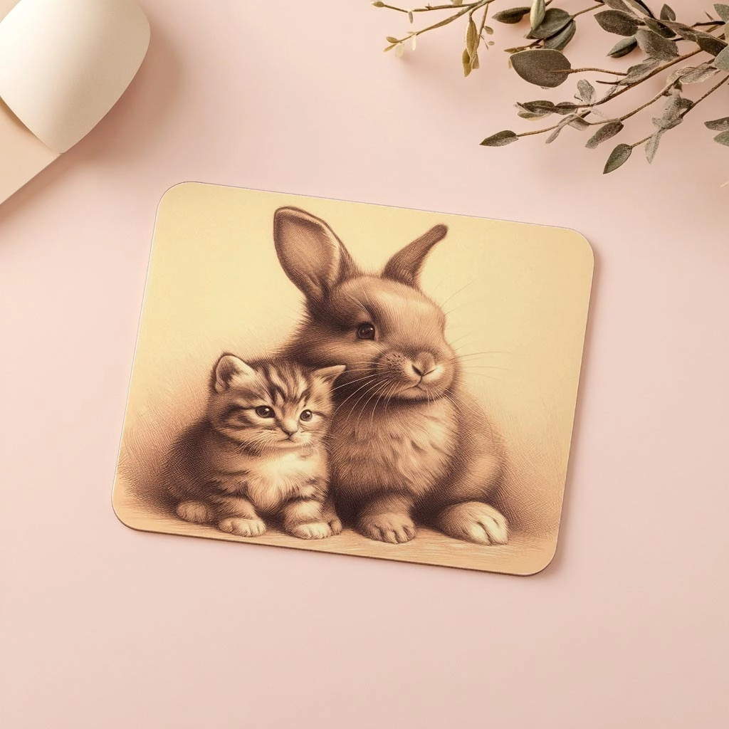 Yanyana%20Oturan%20Tavşan%20ve%20Kedi%20Mousepad%20-%2019x23%20cm%202%20mm%20Dikdörtgen%20İthal%20Baskılı%20Mouse%20Pad