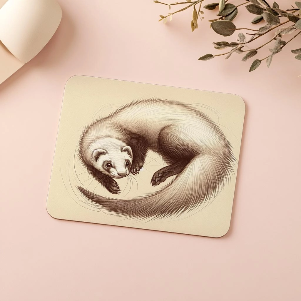 Hayvanseverlere%20Özel%20Ferret%20Çizimli%20Mousepad%20-%2019x23%20cm%202%20mm%20Dikdörtgen%20İthal%20Baskılı%20Mouse%20Pad