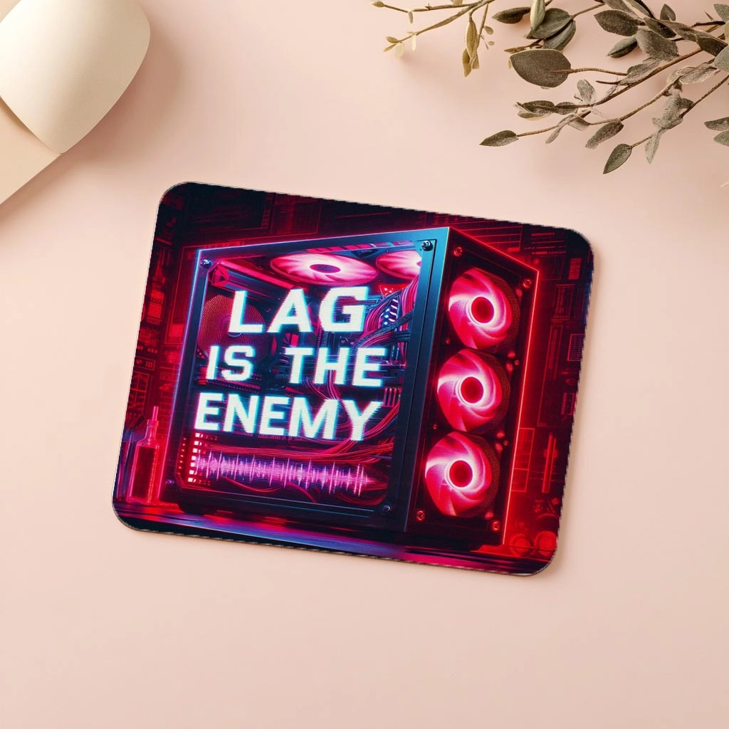 Lag%20is%20the%20Enemy%20Yazılı%20Glitch%20Mousepad%20-%2019x23%20cm%202%20mm%20Dikdörtgen%20İthal%20Baskılı%20Mouse%20Pad