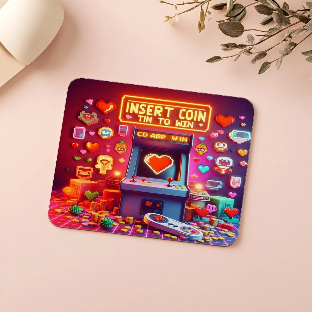 Insert%20Coin%20to%20Win%20Yazılı%20Retro%20Mousepad%20-%2019x23%20cm%202%20mm%20Dikdörtgen%20İthal%20Baskılı%20Mouse%20Pad