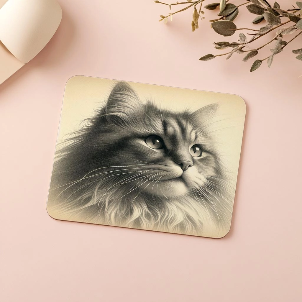Bej%20Arka%20Planlı%20Karakalem%20Kedi%20Tasarımı%20-%2019x23%20cm%202%20mm%20Dikdörtgen%20İthal%20Baskılı%20Mouse%20Pad