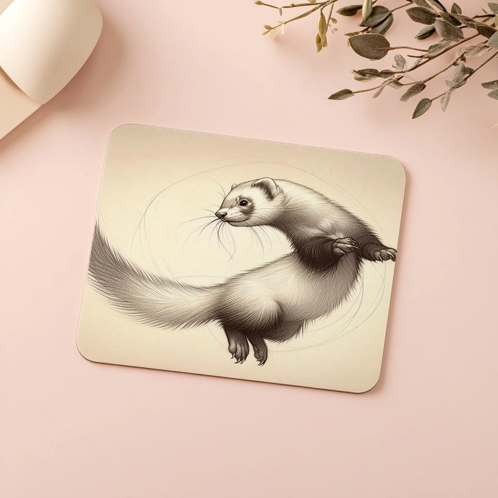 Karakalem%20Ferret%20Mousepad%20–%20Hareketli%20Kompozisyon%20-%2019x23%20cm%202%20mm%20Dikdörtgen%20İthal%20Baskılı%20Mouse%20Pad