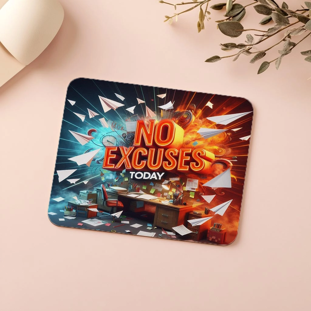 Üretkenlik%20İçin%20Tasarlanmış%20No%20Excuses%20Mousepad%20-%2019x23%20cm%202%20mm%20Dikdörtgen%20İthal%20Baskılı%20Mouse%20Pad