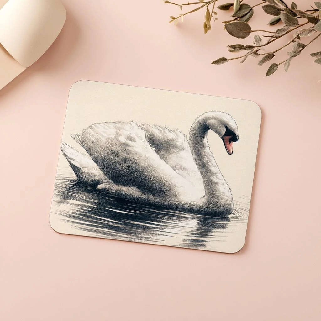 Sakinlik%20Temalı%20Kuğu%20Çizimli%20Mouse%20Pad%20-%2019x23%20cm%202%20mm%20Dikdörtgen%20İthal%20Baskılı%20Mouse%20Pad