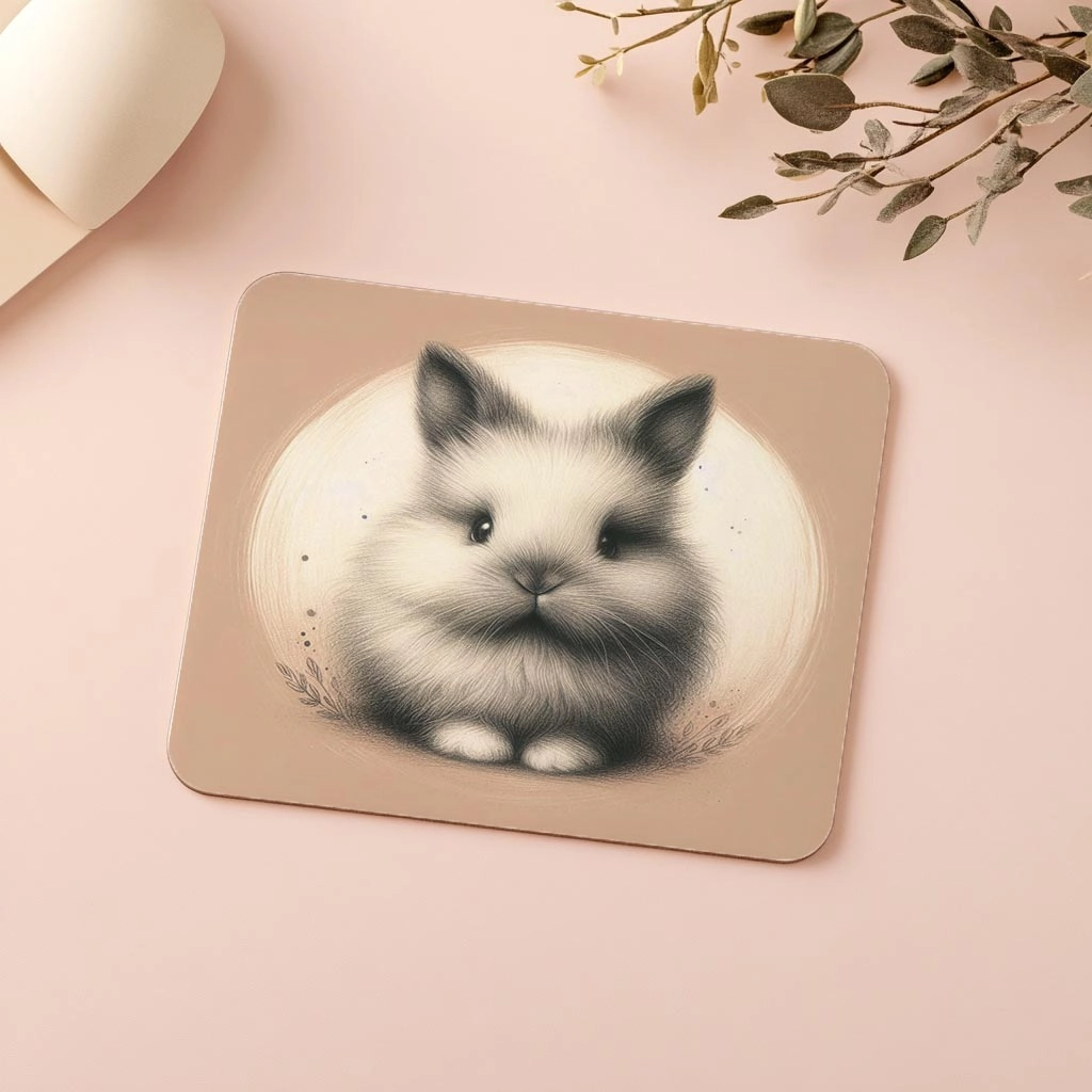 Fluffy%20Bunny%20Tasarımlı%20Sade%20Mouse%20Pad%20-%2019x23%20cm%202%20mm%20Dikdörtgen%20İthal%20Baskılı%20Mouse%20Pad