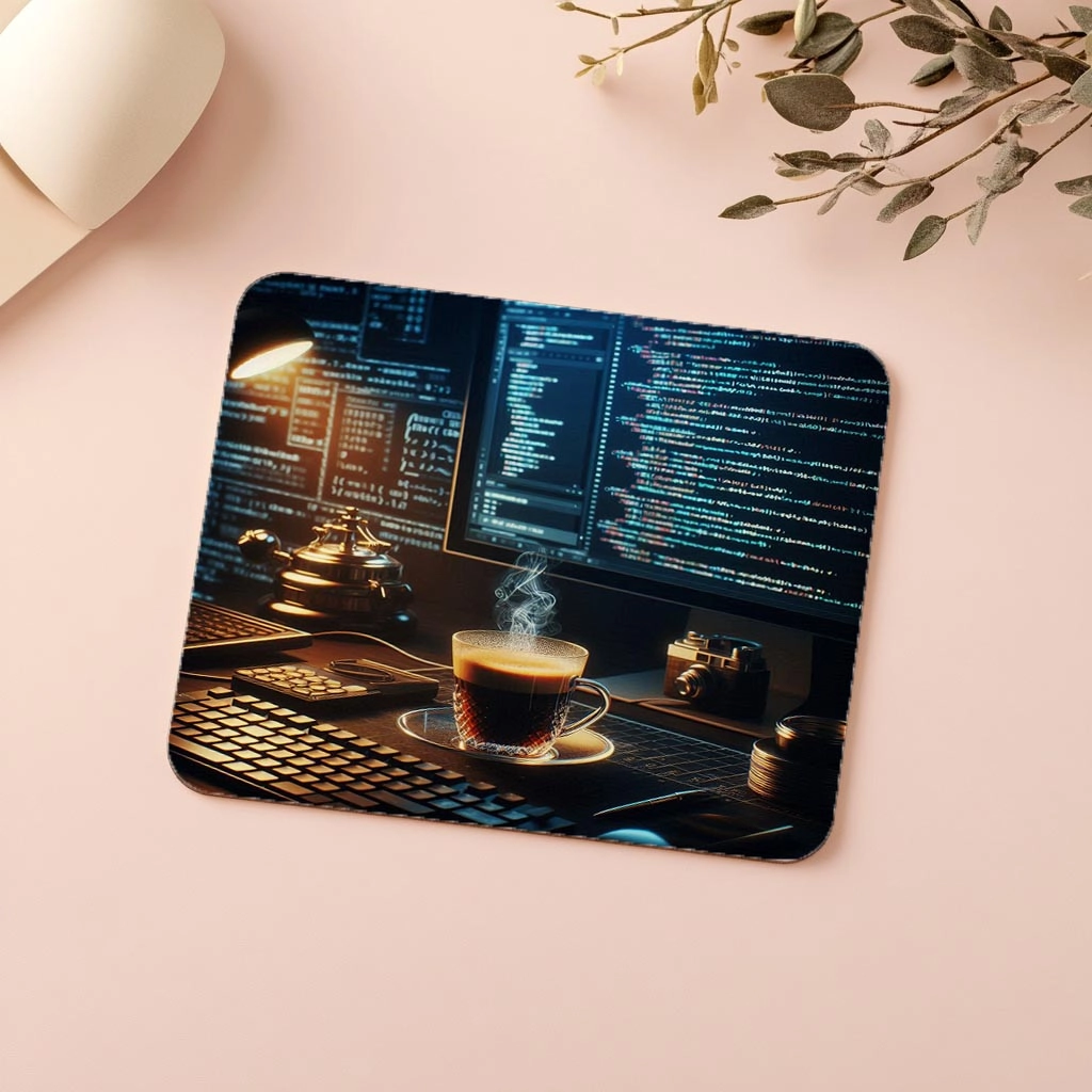 Sıcak%20Tonlu%20Kodlama%20ve%20Kahve%20Temalı%20Mouse%20Pad%20-%2019x23%20cm%202%20mm%20Dikdörtgen%20İthal%20Baskılı%20Mouse%20Pad