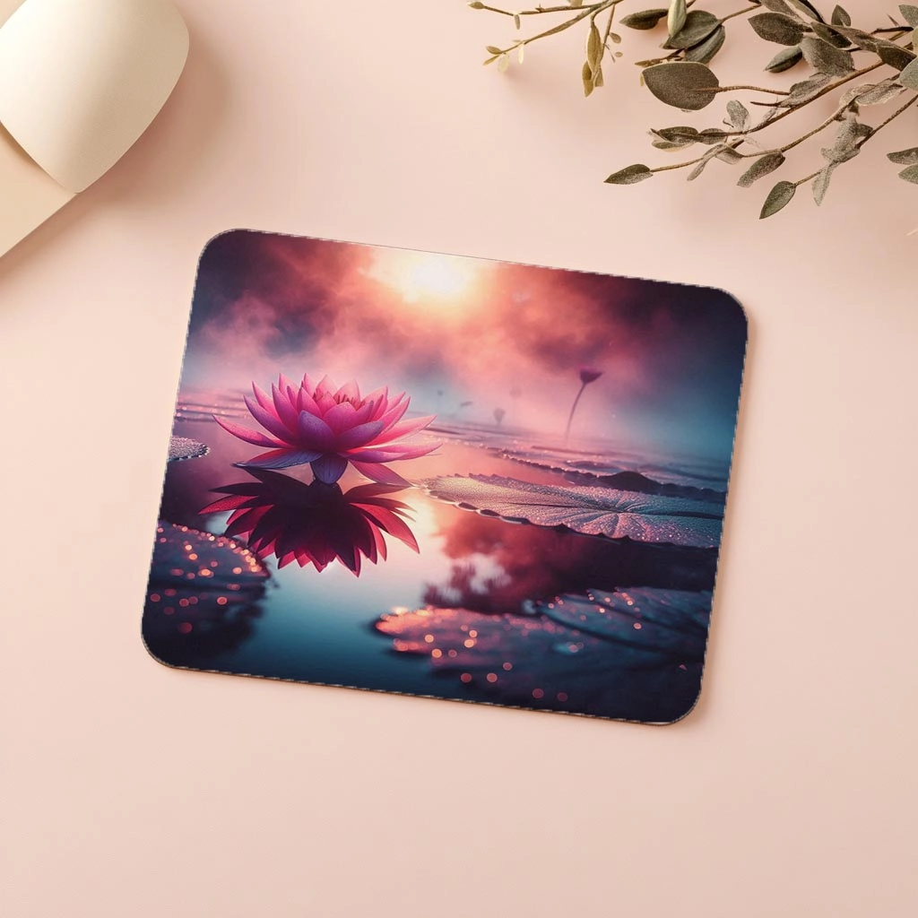 Pembe%20Lotus%20Çiçeği%20Temalı%20Mousepad%20-%2019x23%20cm%202%20mm%20Dikdörtgen%20İthal%20Baskılı%20Mouse%20Pad