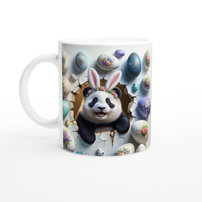 Tavşan%20Kulaklı%20Çiçek%20Taçlı%20Panda%20Temalı%20Baskılı%20Kupa%20Bardak