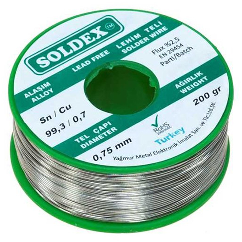 Soldex%200.75%20Mm%20200%20Gr%20Kurşunsuz%20Lehim%20Teli