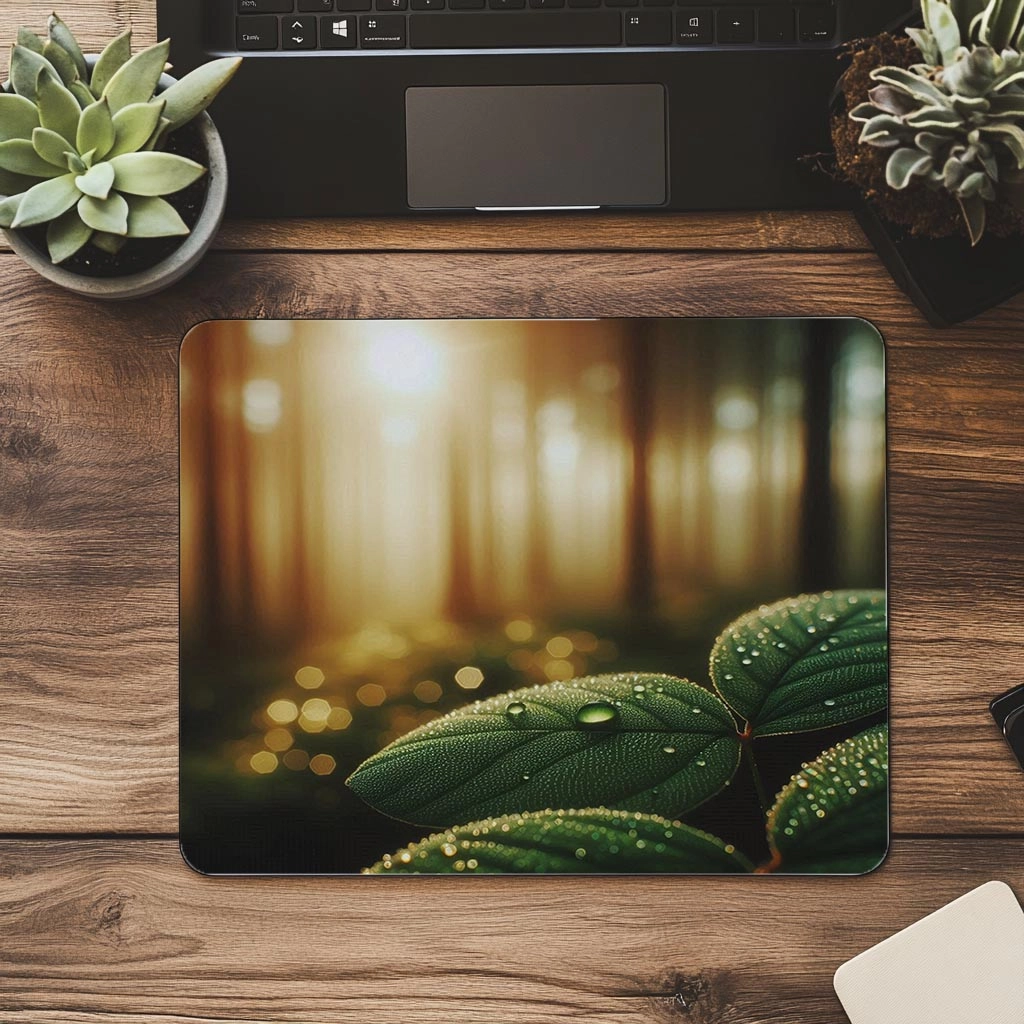 Sabah%20Işığında%20Yaprak%20ve%20Damla%20Mousepad%20-%2019x23%20cm%202%20mm%20Dikdörtgen%20İthal%20Baskılı%20Mouse%20Pad