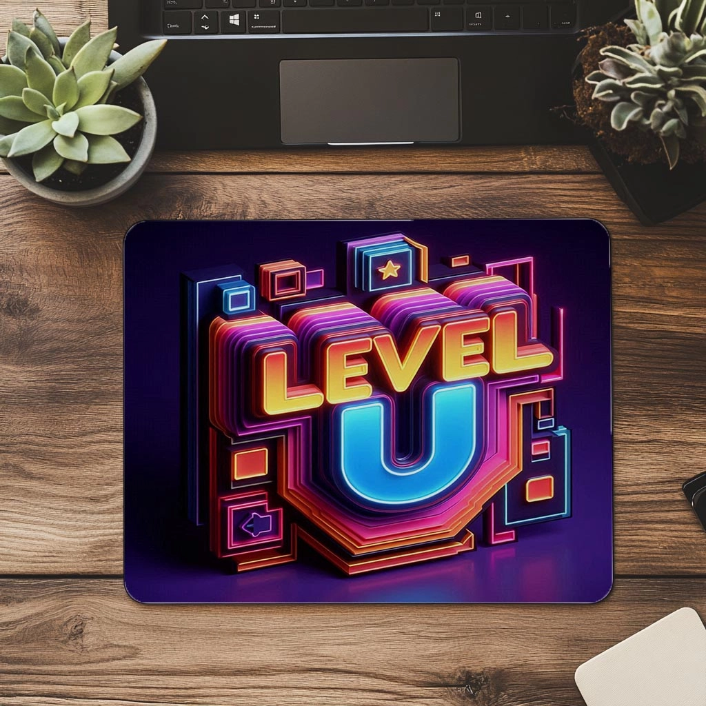 Oyun%20Enerjili%20Level%20Up%20Mouse%20Pad%20Tasarımı%20-%2019x23%20cm%202%20mm%20Dikdörtgen%20İthal%20Baskılı%20Mouse%20Pad