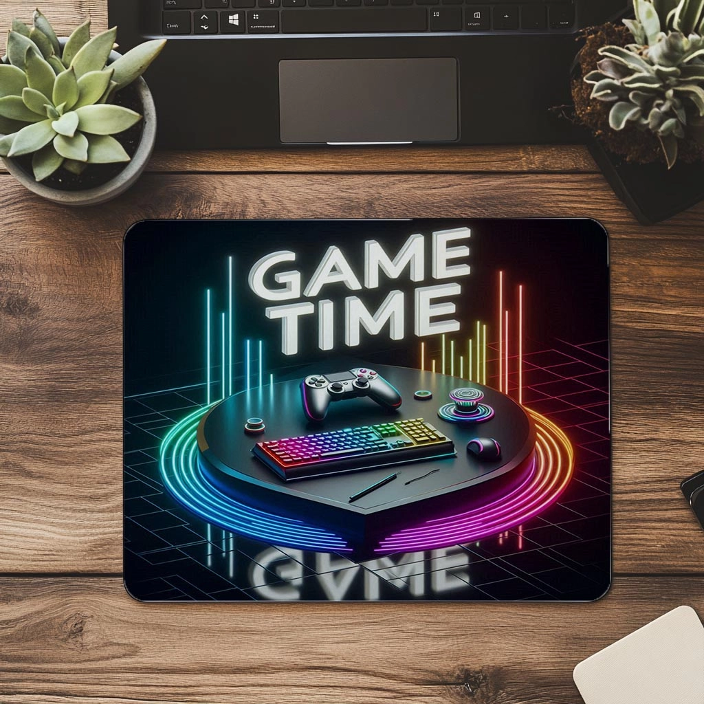 Game%20Time%20Yazılı%20Minimal%20RGB%20Mousepad%20-%2019x23%20cm%202%20mm%20Dikdörtgen%20İthal%20Baskılı%20Mouse%20Pad