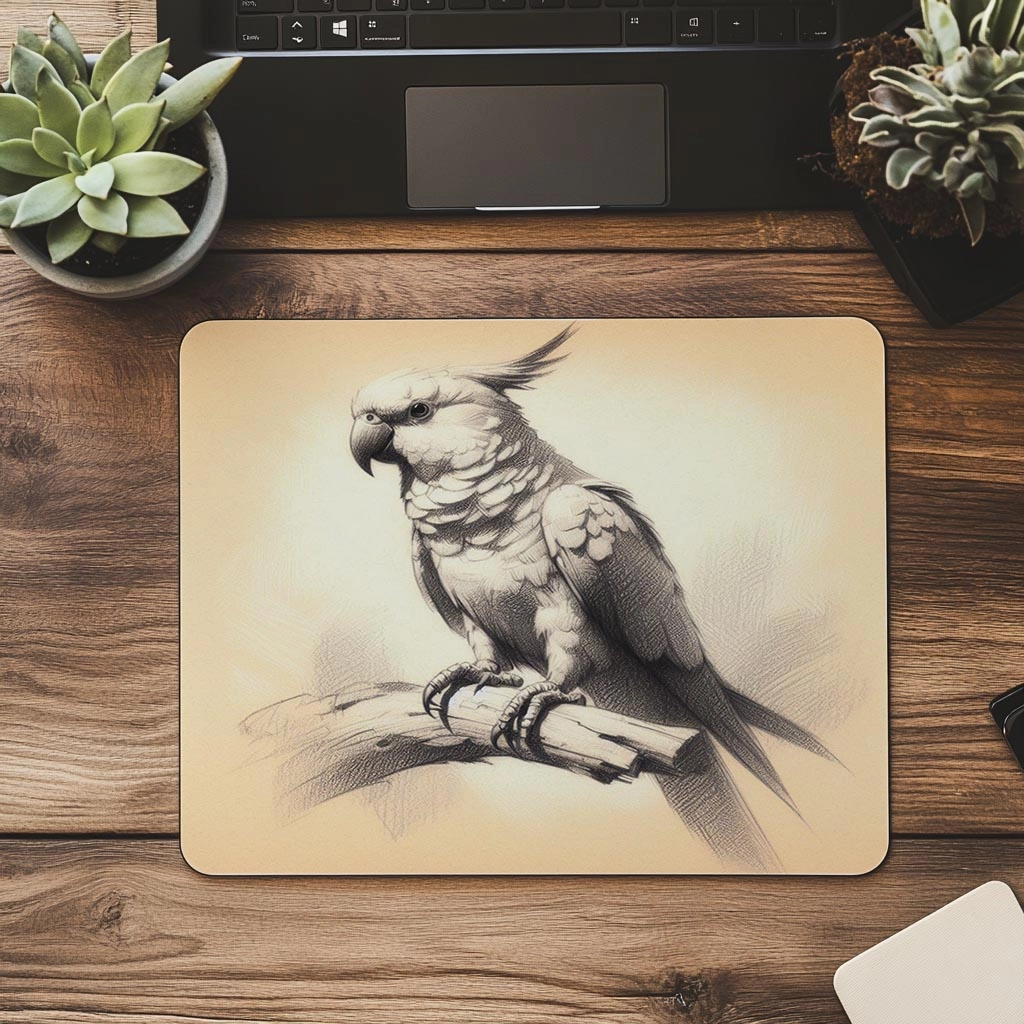 Pastel%20Arka%20Planlı%20Parrot%20Çizimli%20Mouse%20Pad%20-%2019x23%20cm%202%20mm%20Dikdörtgen%20İthal%20Baskılı%20Mouse%20Pad