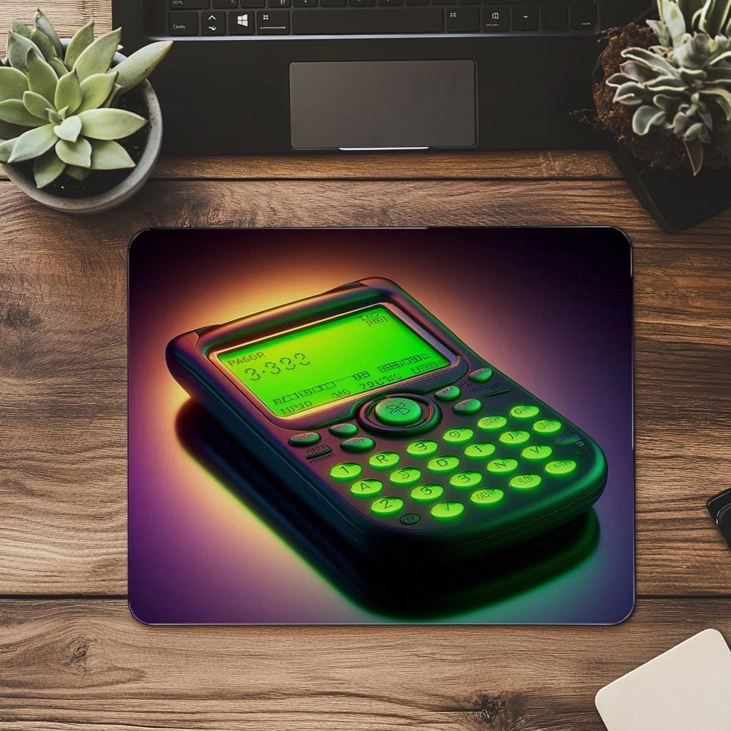 Glowing%20Ekranlı%20Pager%20Mousepad%20–%2090’lar%20Havası%20-%2019x23%20cm%202%20mm%20Dikdörtgen%20İthal%20Baskılı%20Mouse%20Pad