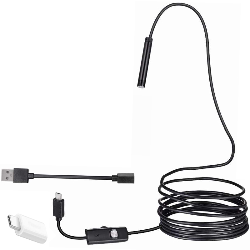 Powermaster%203İn1%20Micro%20Usb+Type%20C+Pc%208%20Mm%20Işıklı%205%20Metre%20Endeskop%20Yılan%20Kamera
