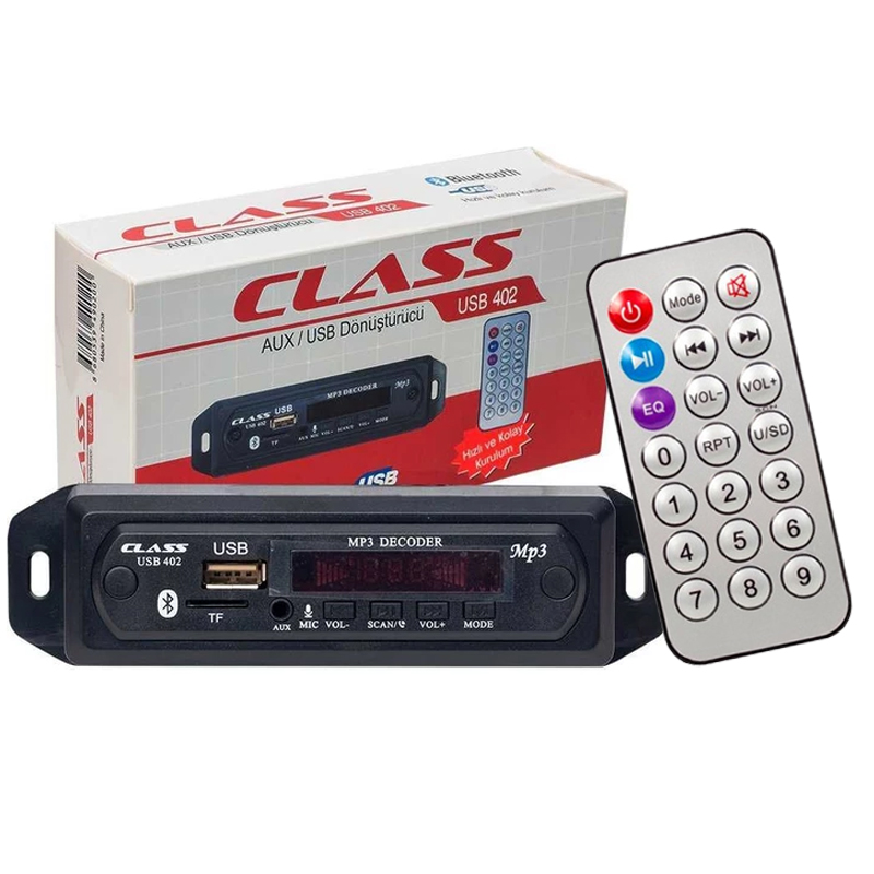 Class%20Bluetooth-USB-SD-MMC-Aux-Mikrofonlu-Kumandalı%20Oto%20Teyp%20Çevirici%20Dijital%20Player%20USB-402