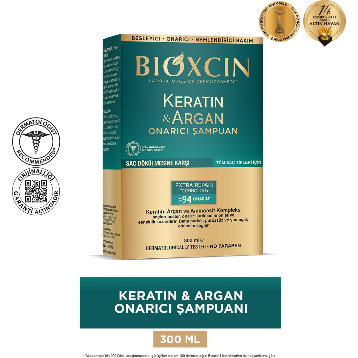 Bioxcin%20Keratin%20&%20Argan%20Onarıcı%20Şampuan%20300%20ml