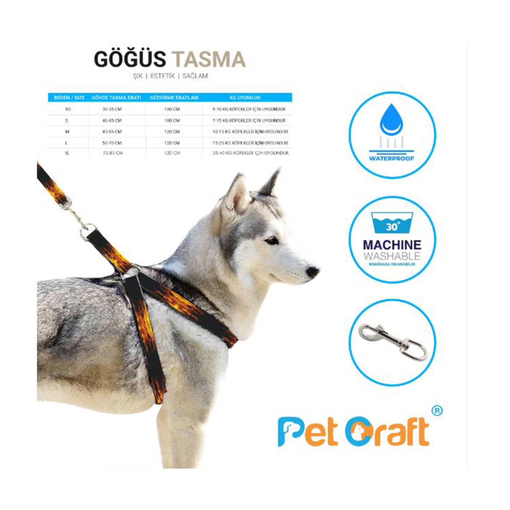 Petcraft%20Çokrenkli%202’li%20Köpek%20Göğüs%20Tasması