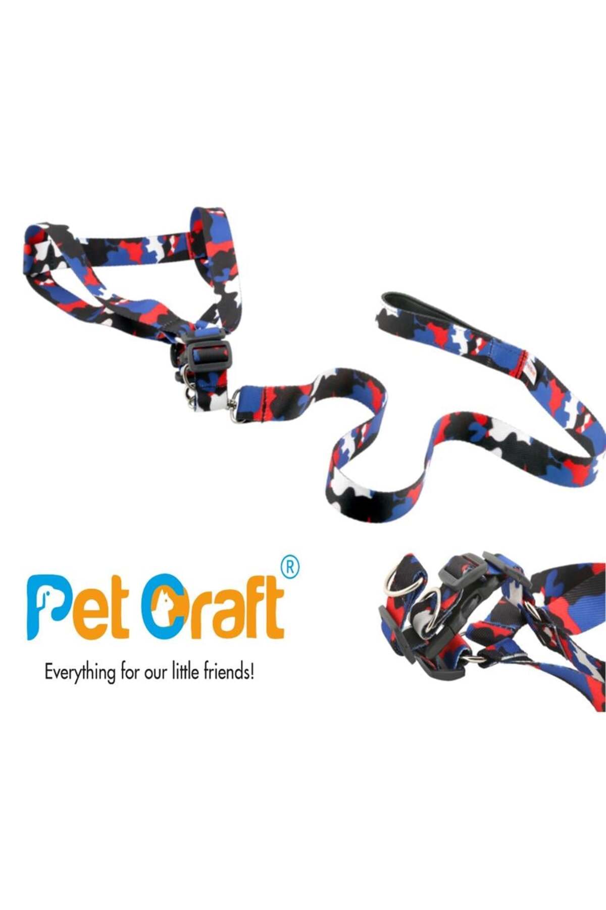Petcraft%20Çok%20Renkli%20Ayarlanabilir%20Köpek%20Göğüs%20Tasması%20ve%20Gezdirme%20Kayışı