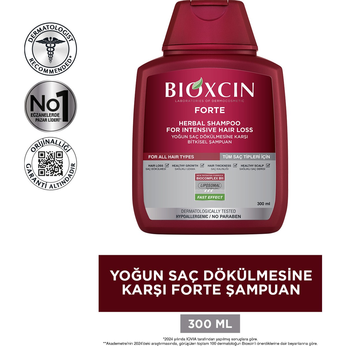 Bioxcin%20Forte%20Şampuan%20300%20ml%20Yoğun%20Saç%20Dökülmesine%20Karşı%20Bitkisel%20Formül%20Sülfatsız%20Parabensiz