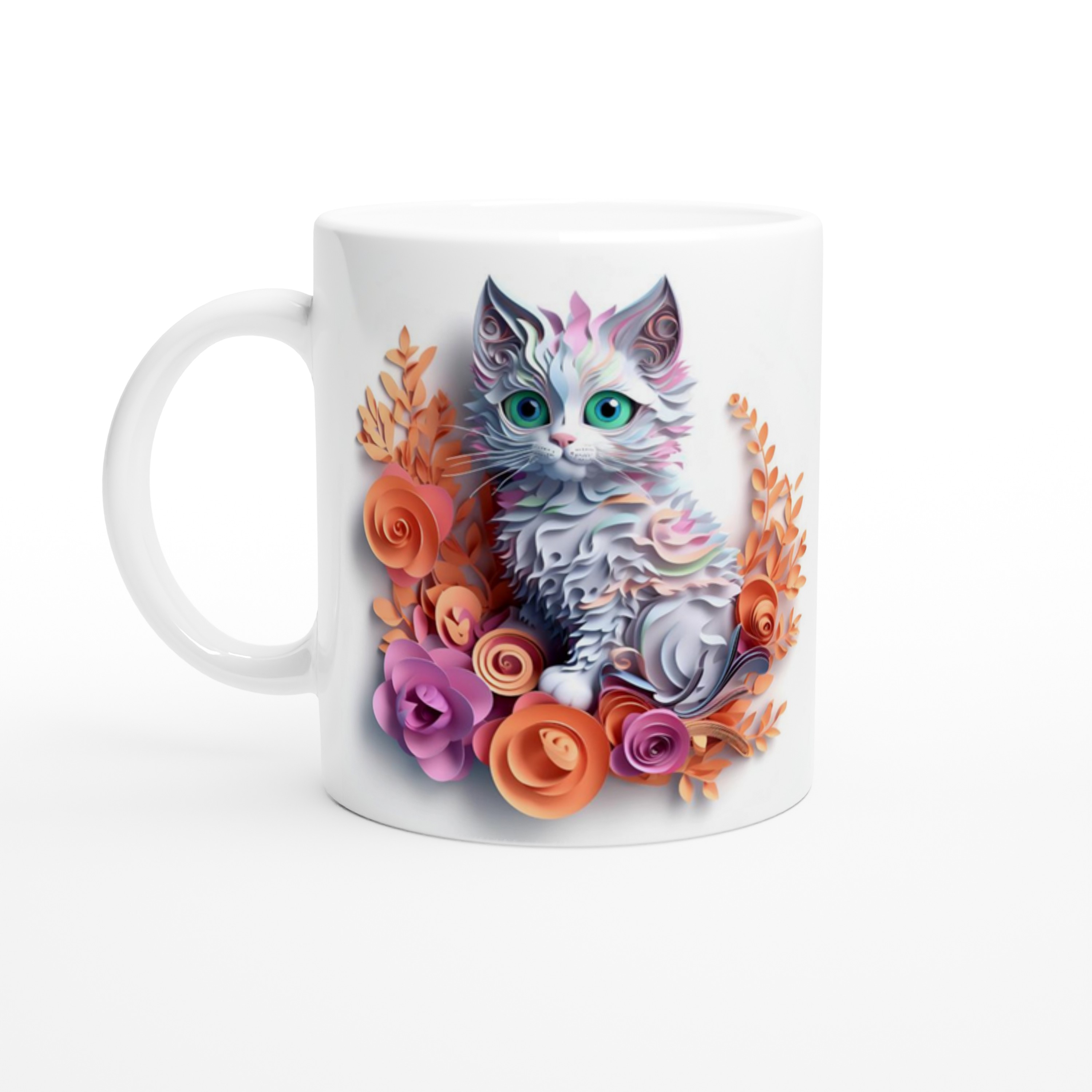 Pastel%20Çiçekli%20Tatlı%20Kedi%20Kupa%20Bardak