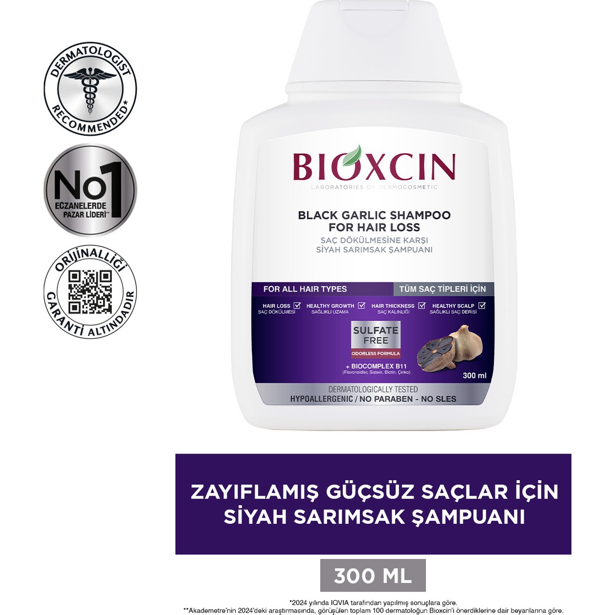 Bioxcin%20Siyah%20Sarımsak%20Şampuanı%20300%20ml%20Dökülmeye%20Karşı%20Güçlendirici%20Hipoalerjenik