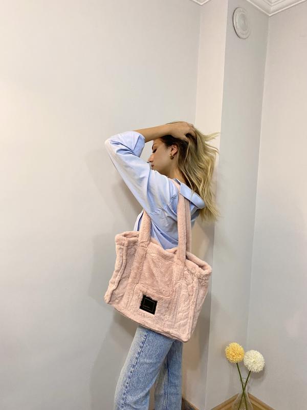 LuLuYen%20Pembe%20Peluş%20Çanta%202025%20Sonbahar%20Kış%20Sezonu%20Yeni%20Moda%20Çok%20Şık%20Trend%20Yumuşacık%20Omuz%20Çantası