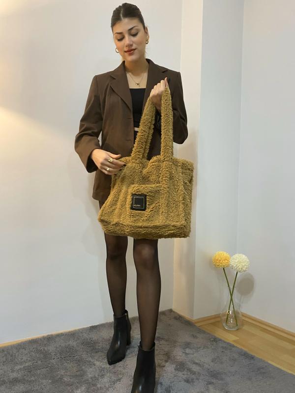 LuLuYen%20Taba%20Peluş%20Çanta%202025%20Sonbahar%20Kış%20Sezonu%20Yeni%20Moda%20Çok%20Şık%20Trend%20Yumuşacık%20Omuz%20Çantası