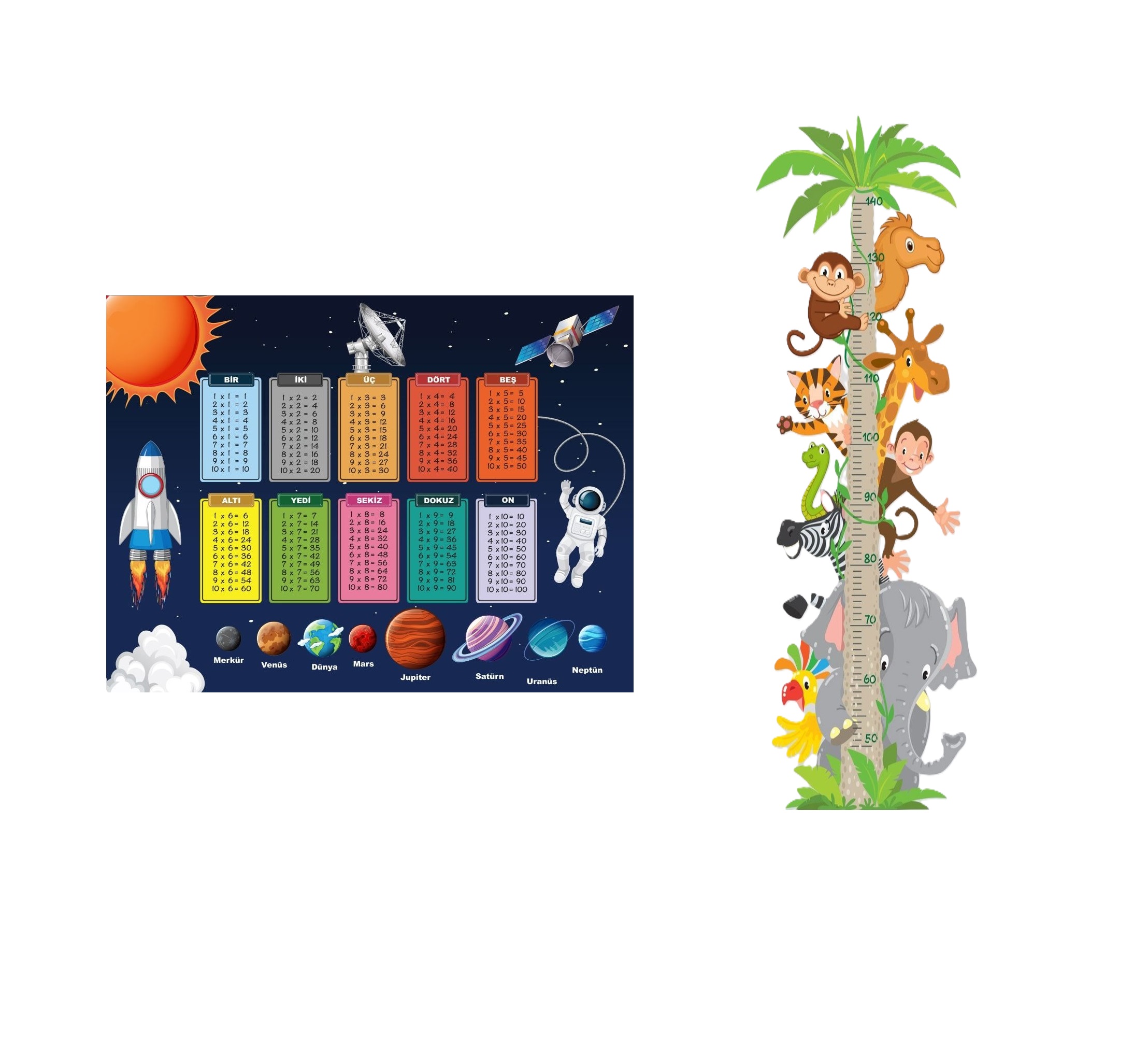 İkili%20Set%20Kendinden%20Yapışkanlı%20Şeffaf%20%20Sevimli%20Safari%20Boy%20Ölçer%20+%20Gezegenler%20Temalı%20Çarpım%20Tablosu%20Poster%20Çocuk%20Odası