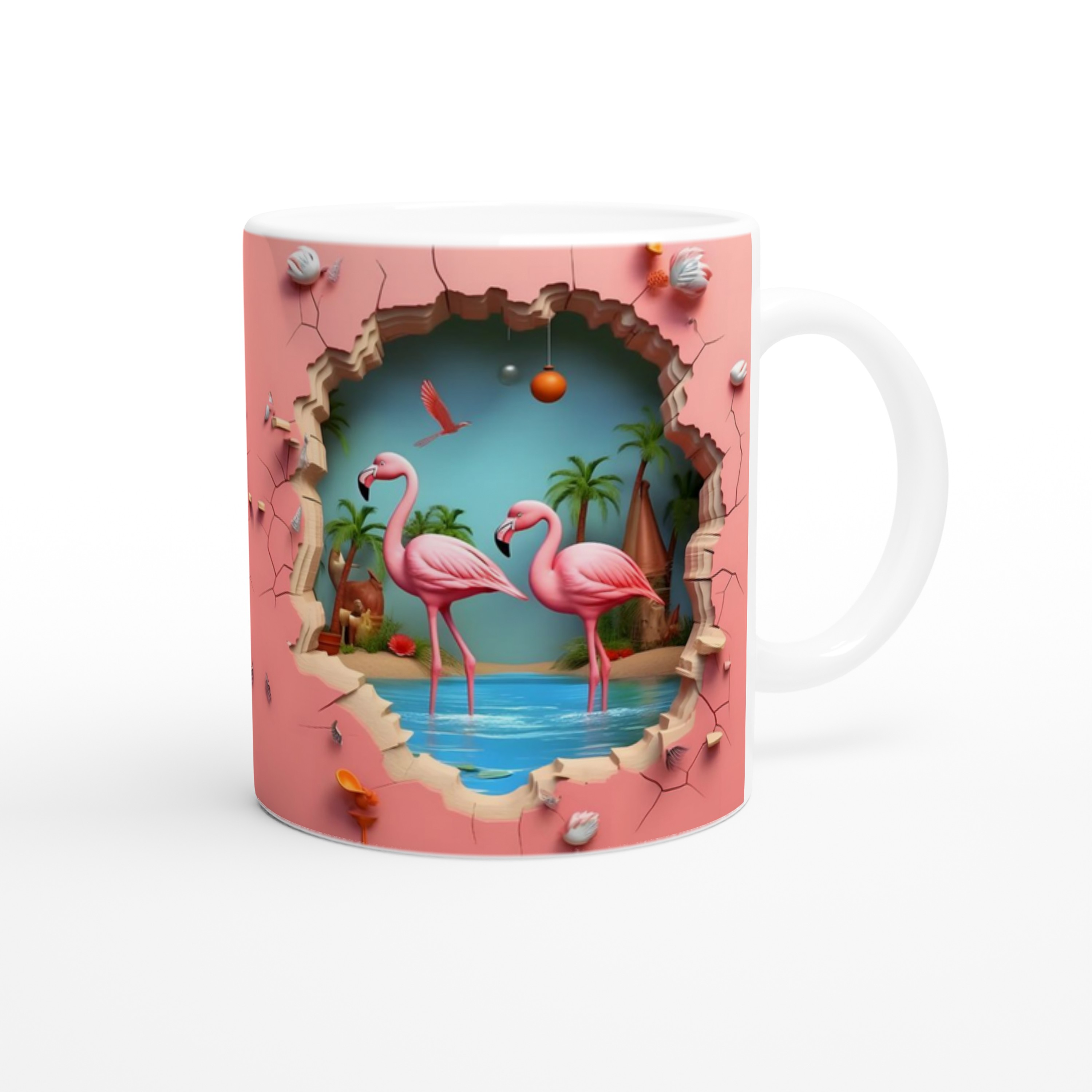 Tropikal%20Flamingo%20Baskılı%20Kupa%20Bardak