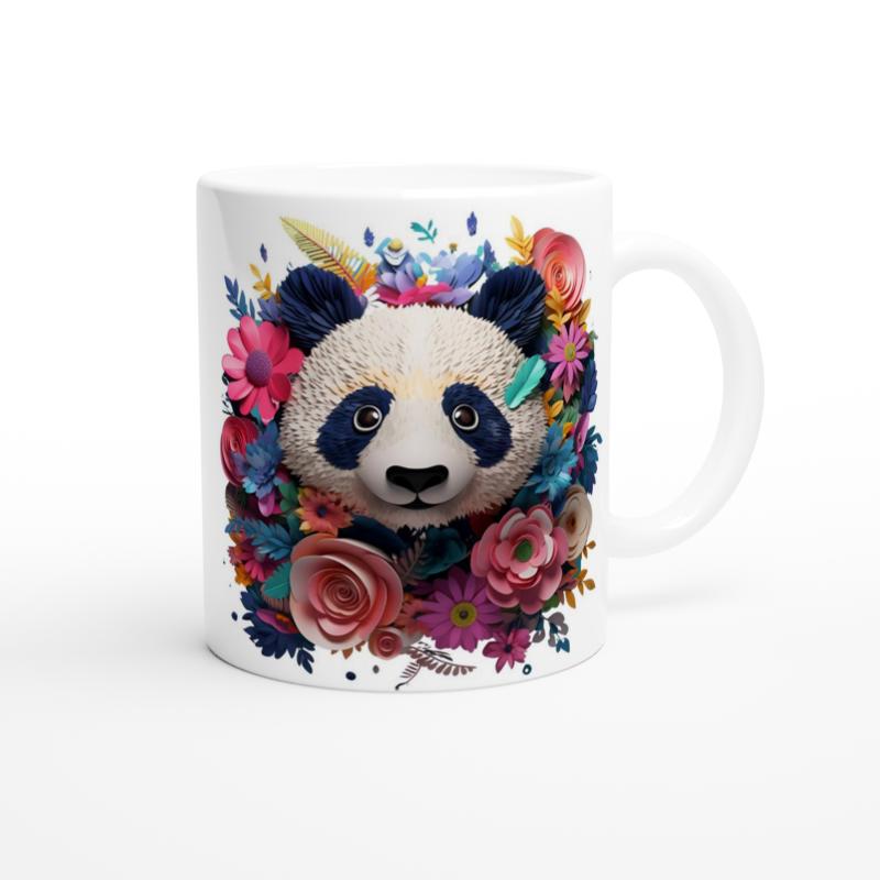 Çiçek%20Taçlı%20Panda%20Baskılı%20Kupa%20Bardak