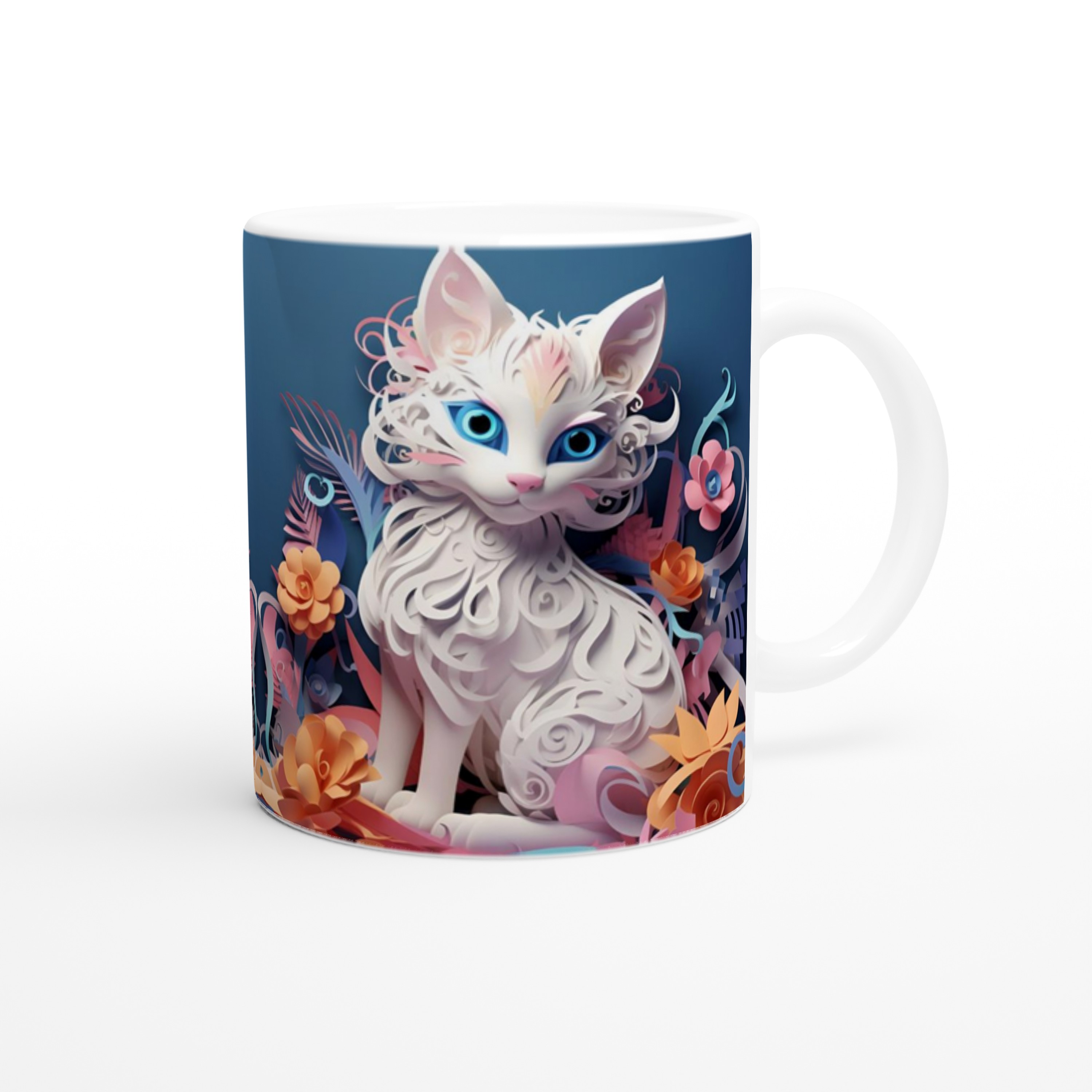 Beyaz%20Kedi%20Baskılı%20Kupa%20Bardak