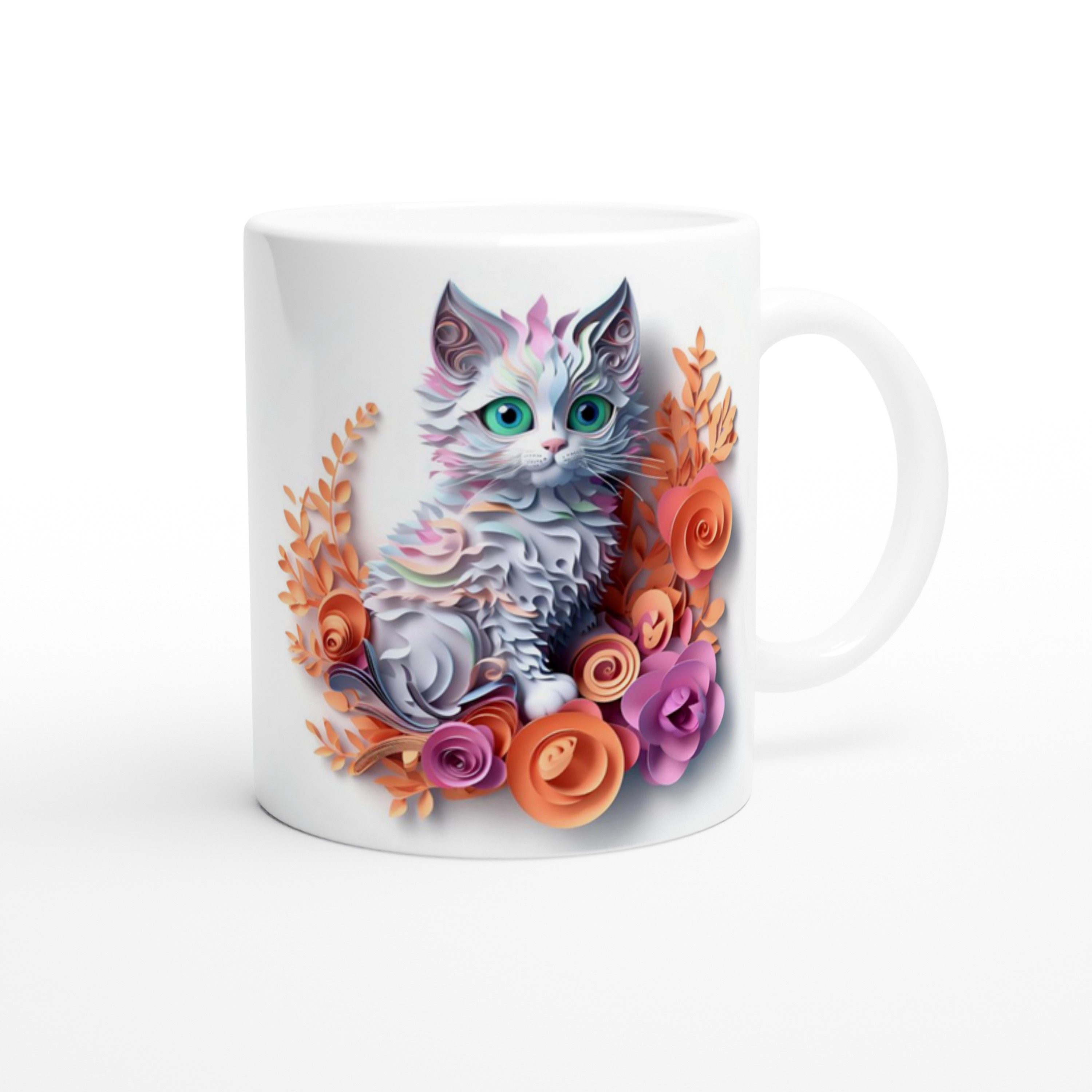 Pastel%20Çiçekli%20Tatlı%20Kedi%20Kupa%20Bardak