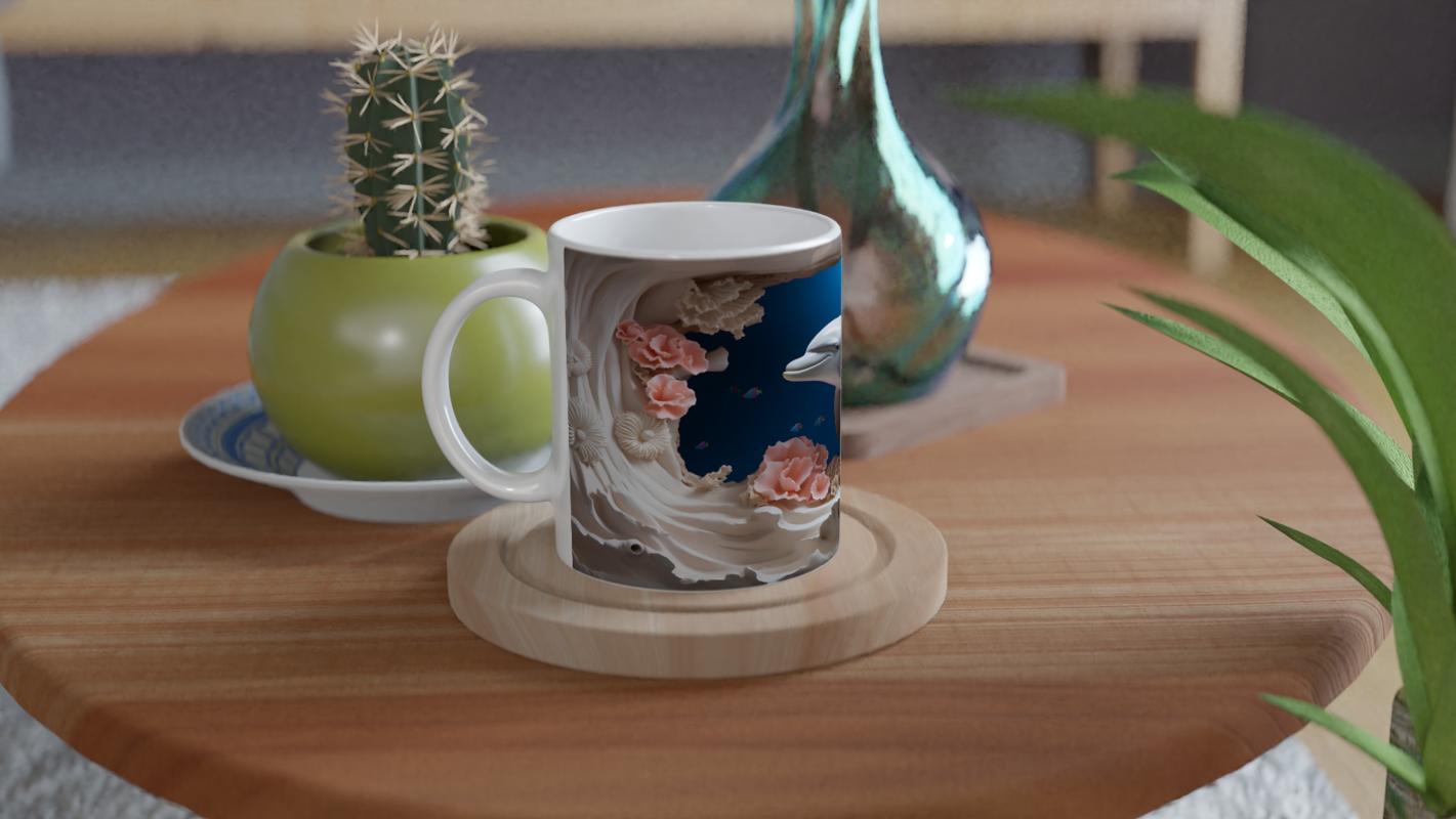 Anne%20ve%20Yavru%20Yunus%20Desenli%20Su%20Altı%20Temalı%20Kupa%20Bardak