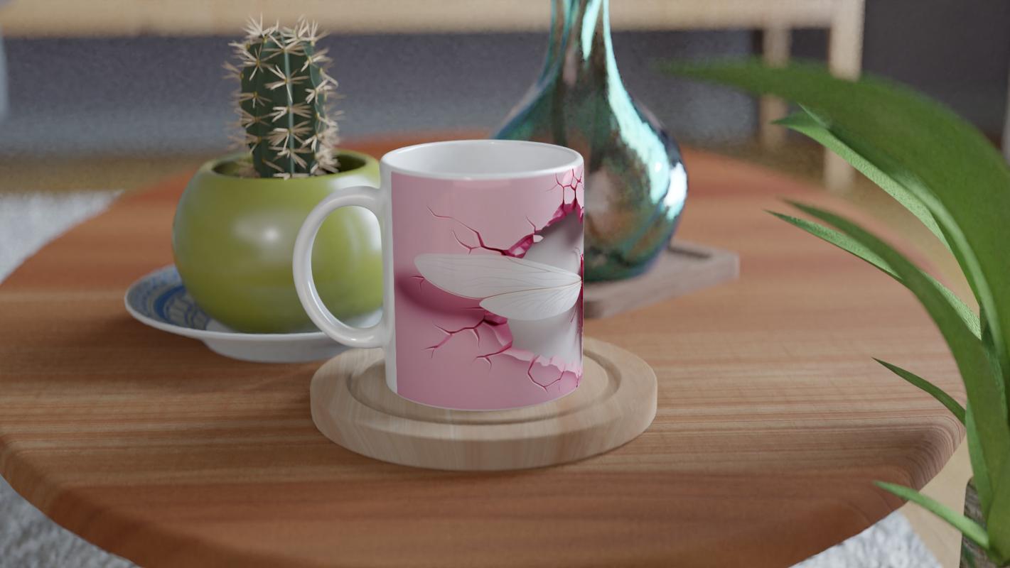 Pembe%20Çatlak%20Duvar%20Efektli%20Yusufçuk%20Temalı%20Baskılı%20Kupa%20Bardak
