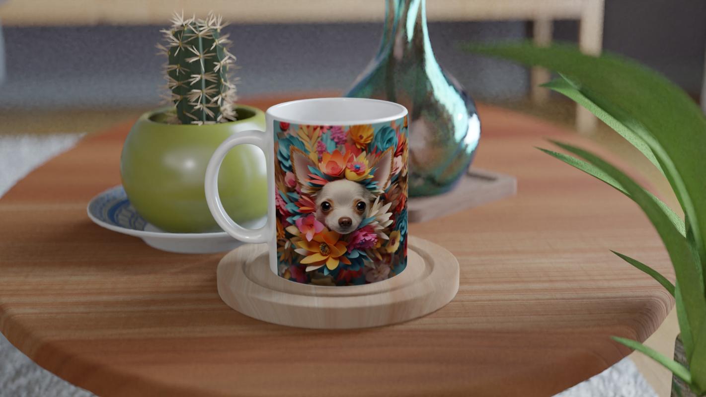 Çiçek%20Taçlı%20Chihuahua%20Temalı%20Baskılı%20Kupa%20Bardak