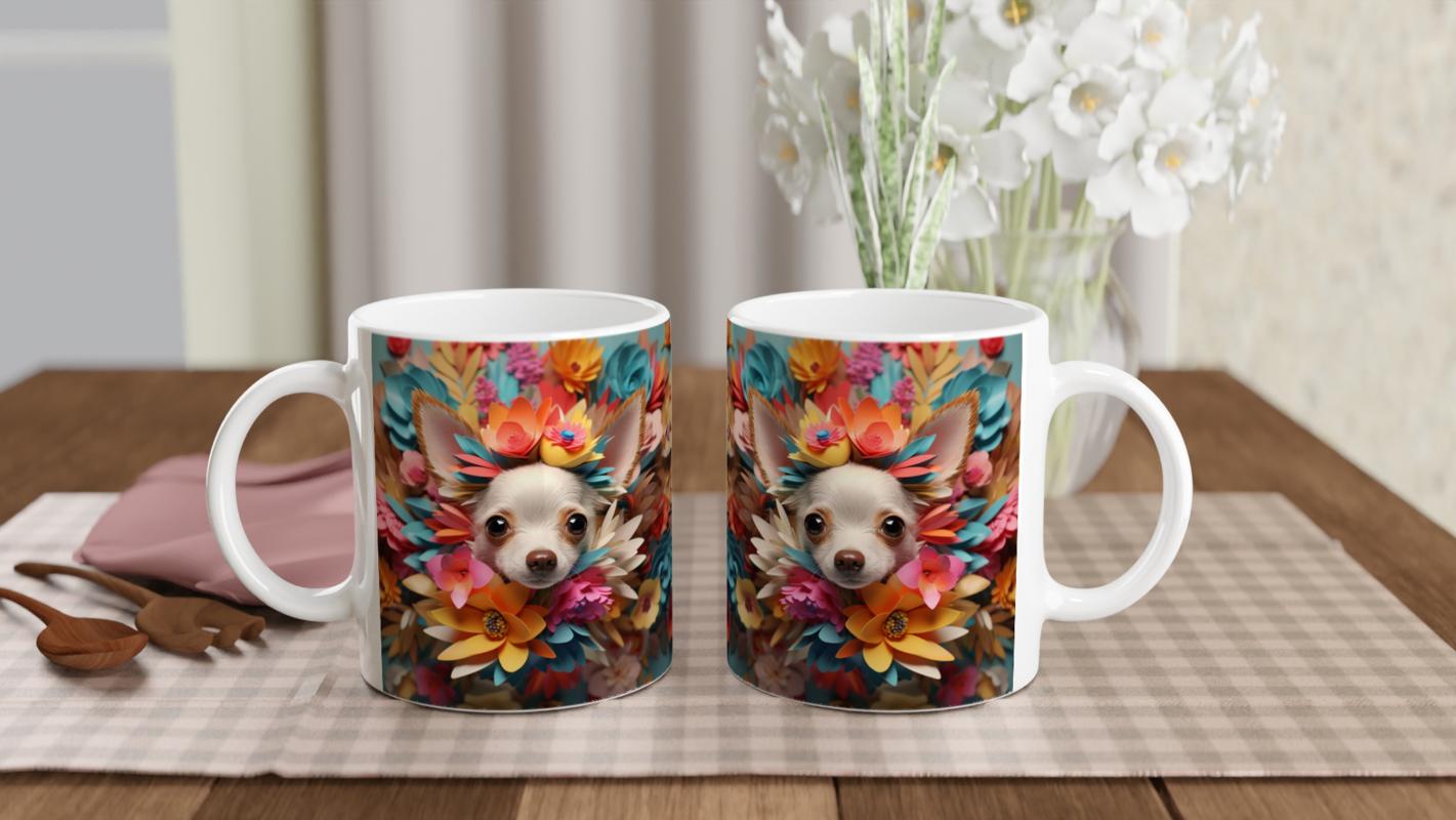 Çiçek%20Taçlı%20Chihuahua%20Temalı%20Baskılı%20Kupa%20Bardak