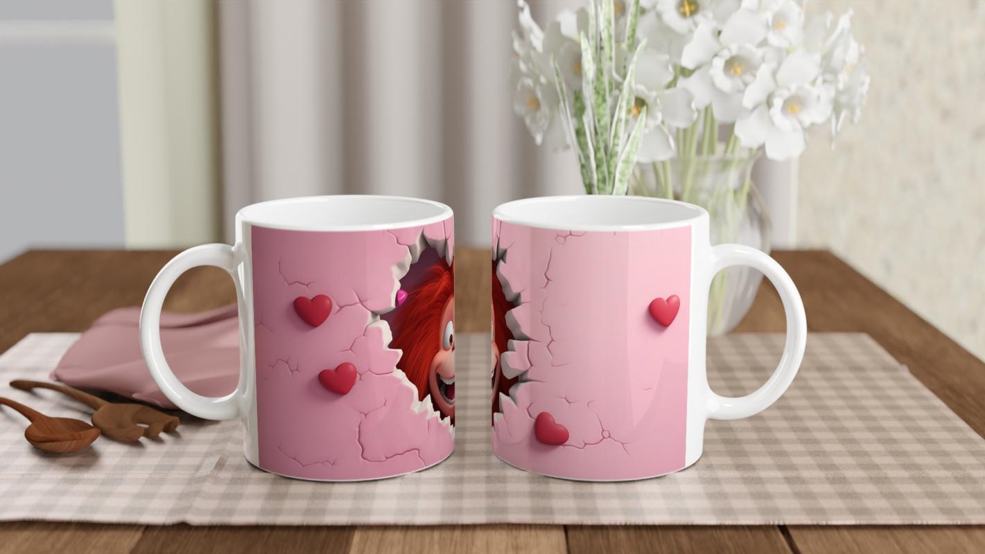 Pembe%20Kalpli%20Duvarı%20Yırtan%20Neşeli%20Orangutan%20Temalı%20Baskılı%20Kupa%20Bardak