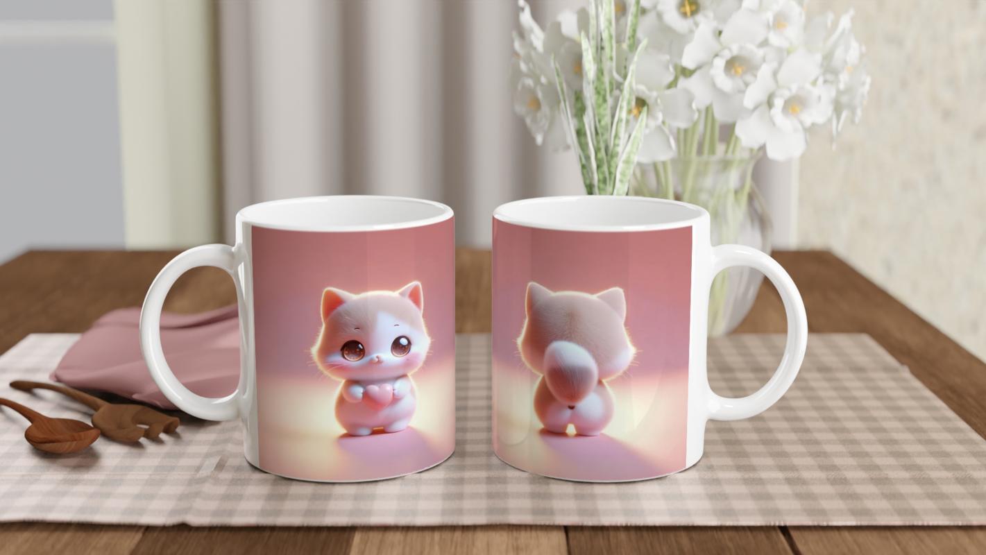 Kalpli%20Sevimli%20Kedi%20Figürlü%20Baskılı%20Kupa%20Bardak