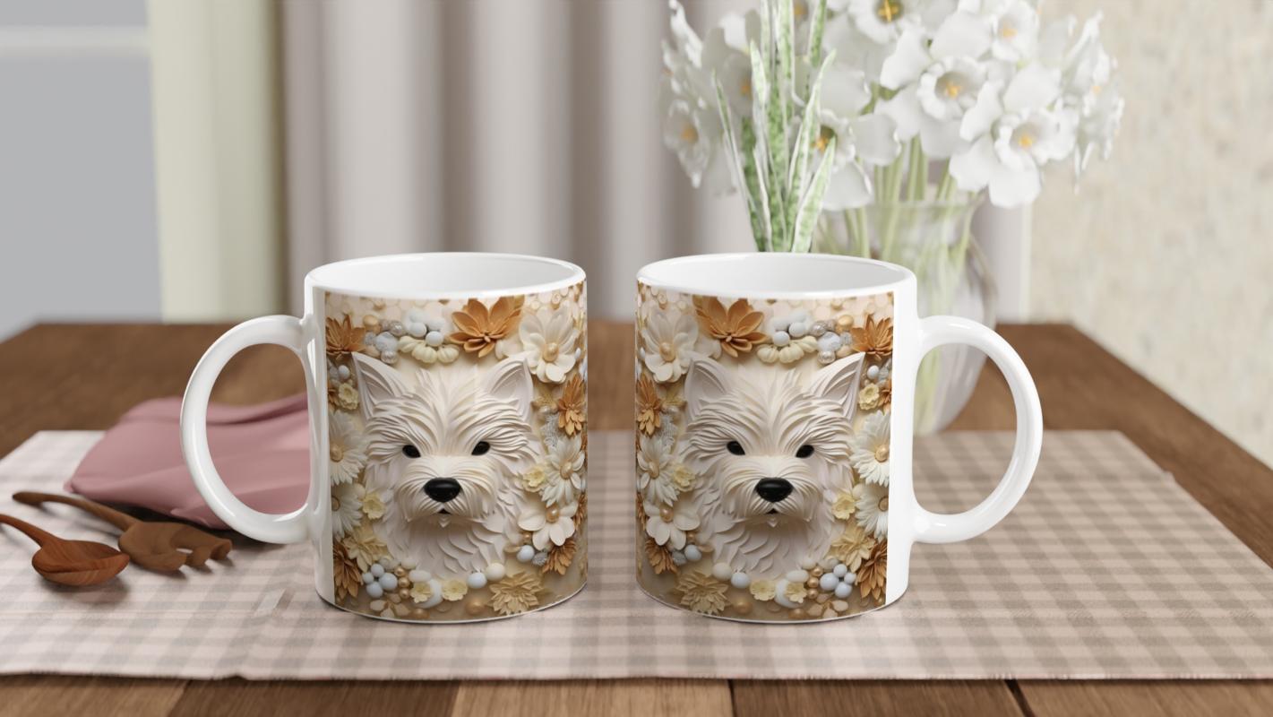 Çiçekler%20İçinde%20İkiz%20Terrier%20Figürlü%20Baskılı%20Kupa%20Bardak
