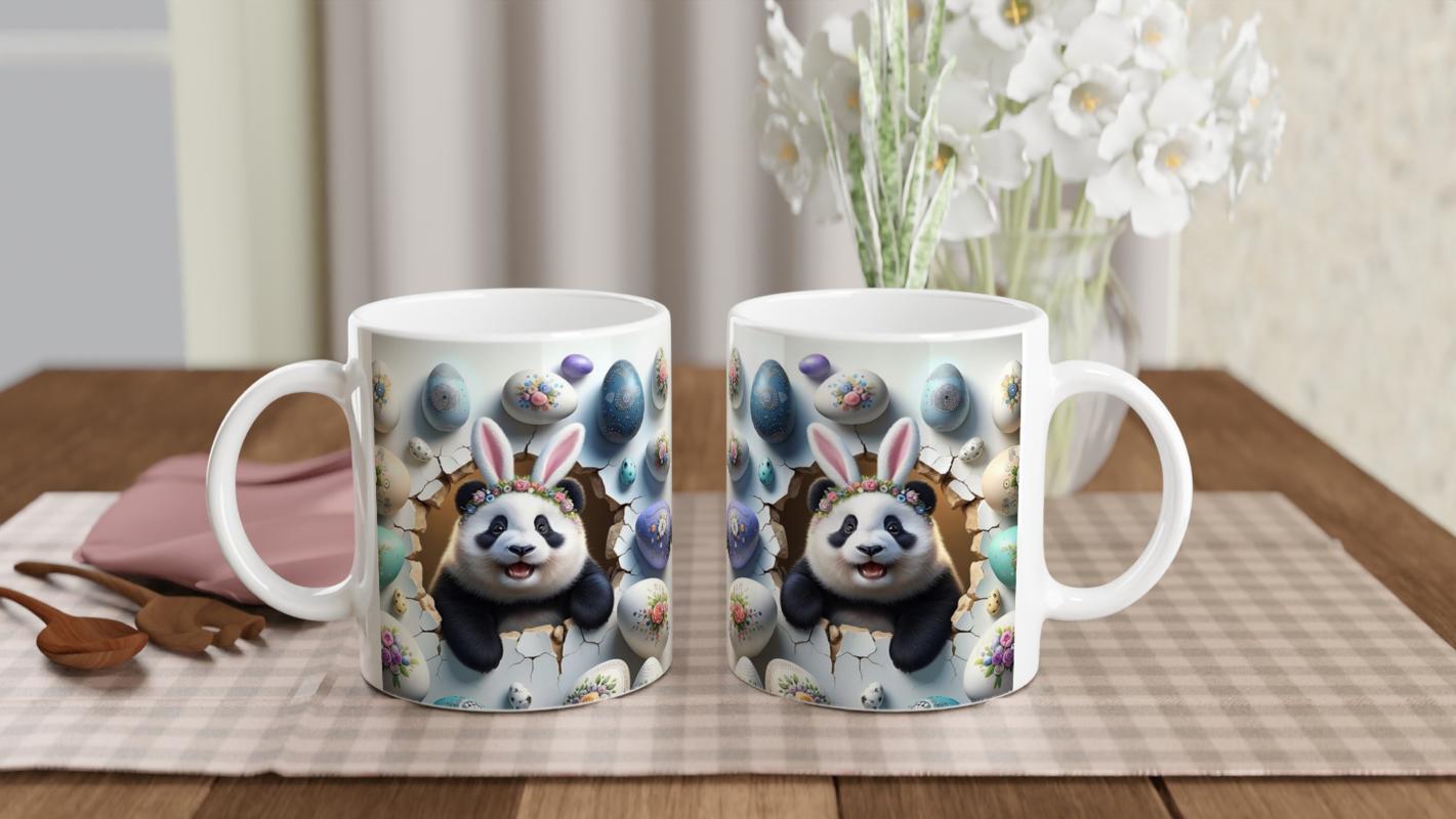 Tavşan%20Kulaklı%20Çiçek%20Taçlı%20Panda%20Temalı%20Baskılı%20Kupa%20Bardak