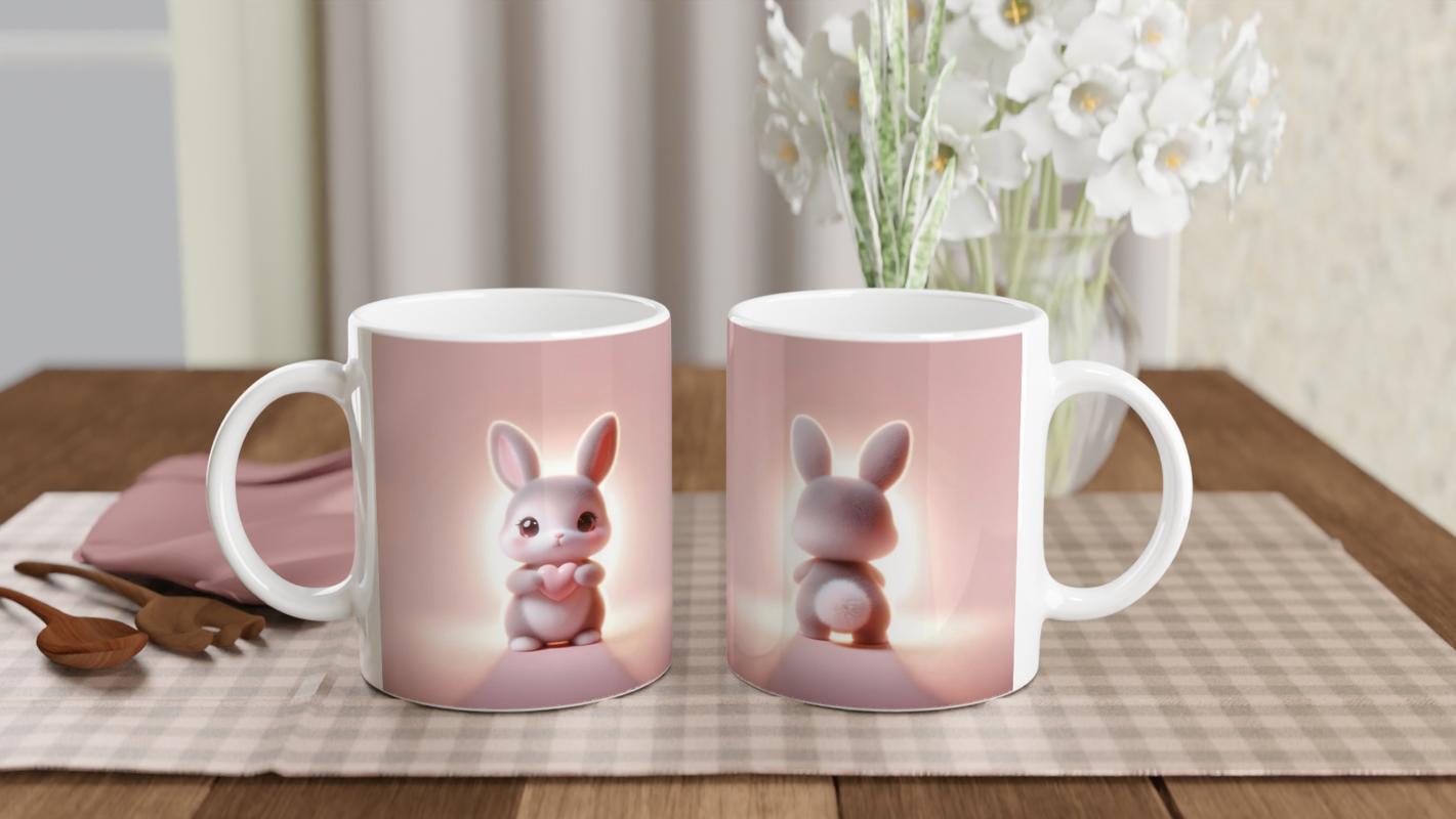 Kalpli%20Tavşan%20Figürlü%20Sevimli%20Pembe%20Temalı%20Baskılı%20Kupa%20Bardak