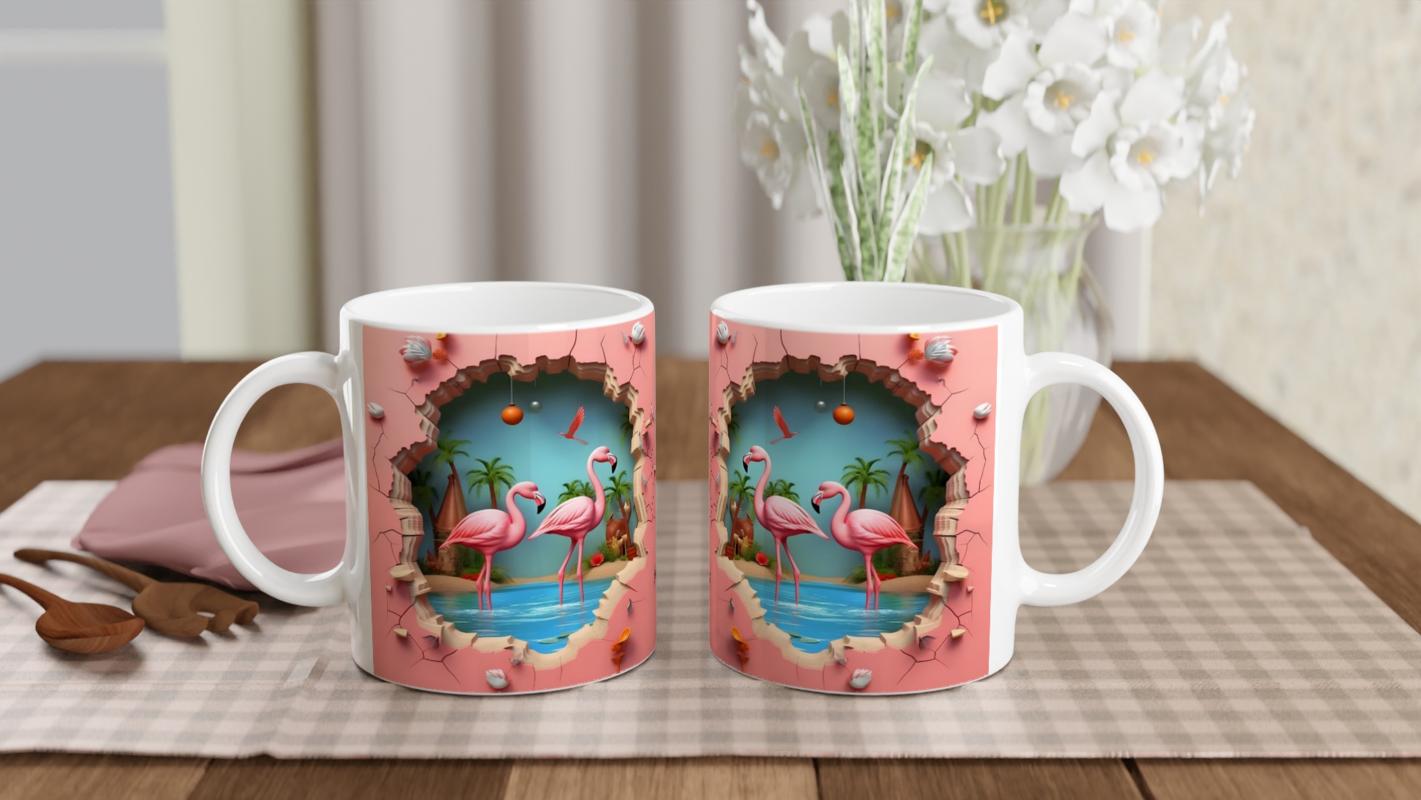 Tropikal%20Flamingo%20Baskılı%20Kupa%20Bardak