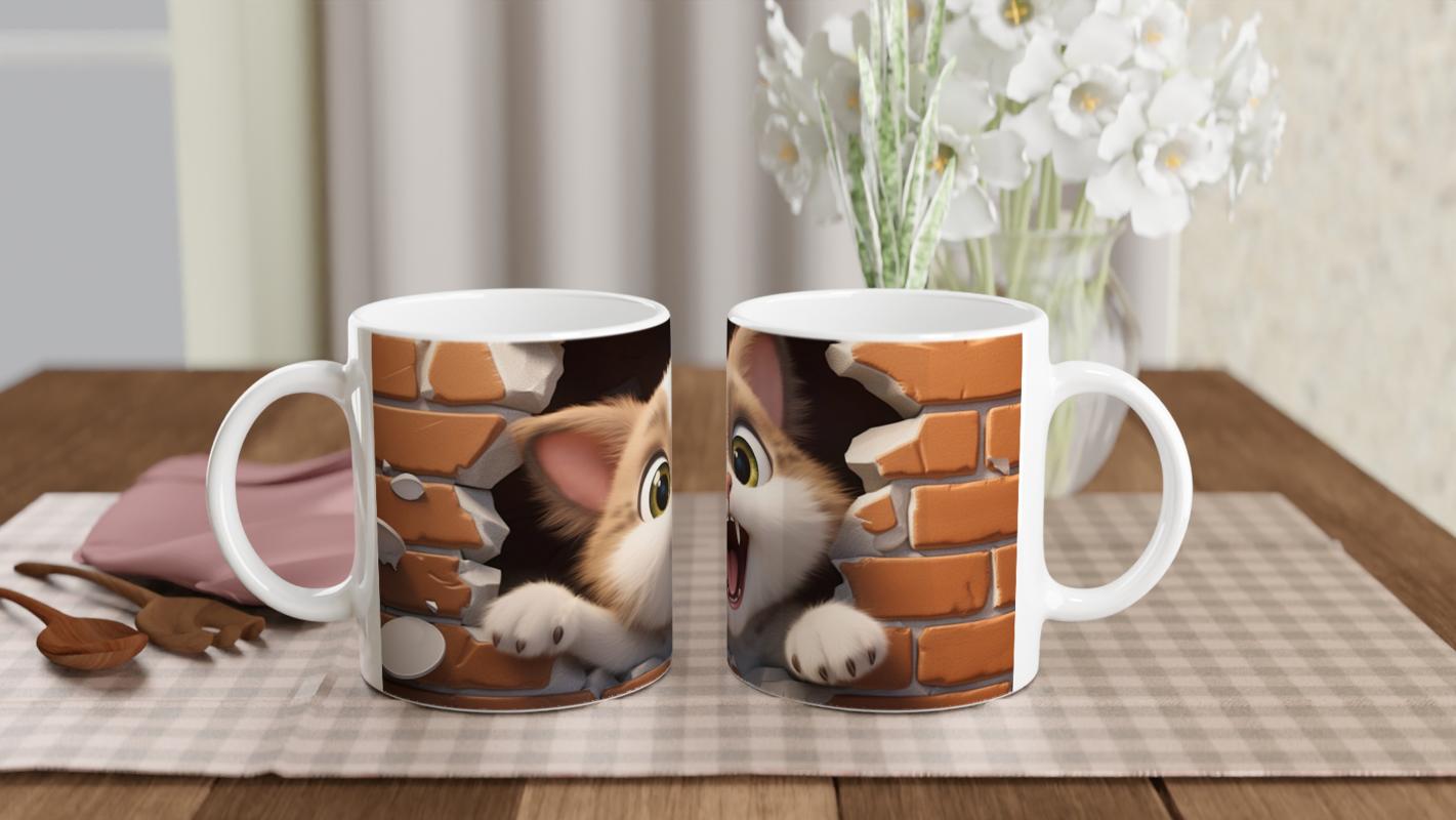 Tuğla%20Duvarı%20Yaran%20Oyuncu%20Kedi%20Temalı%20Baskılı%20Kupa%20Bardak